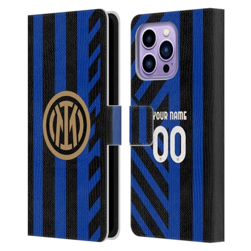 Coque portefeuille iPhone 14 Pro Max personnalis&eacute;e cuir club Inter Milan