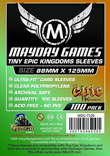 Mayday Games 100 MayDay 88 x 125 Tiny Epic Kingdoms Board Card Game Sleeves