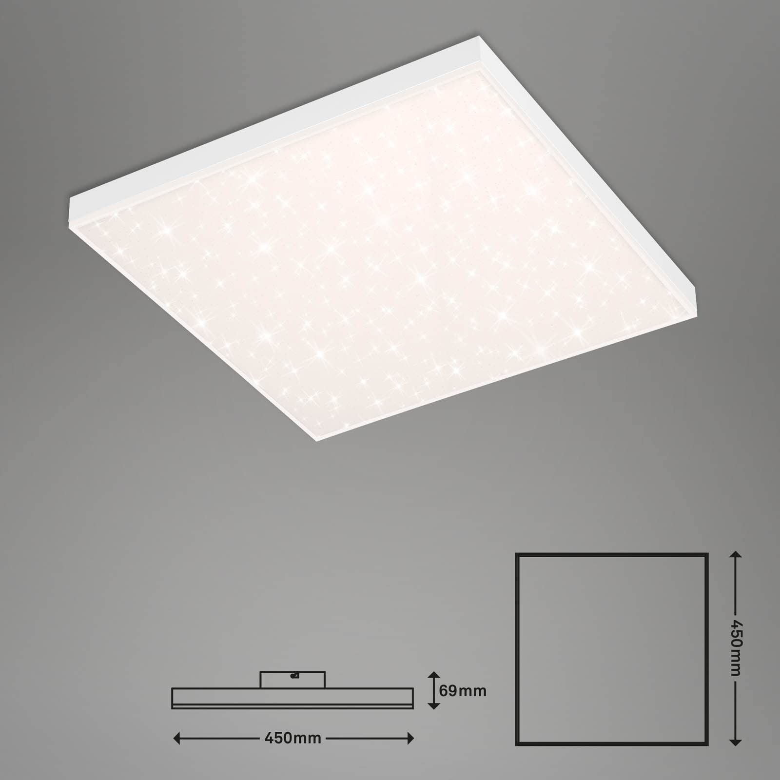 BRILONER - LED Deckenlampe flach Smart Home, funktioniert mit Alexa, Fernbedienung, Lampe, Deckenleuchte, Wohnzimmerlampe, LED Panel, Schlafzimmerlampe, Flurlampe, 45x45x6,9 cm, Weiß
