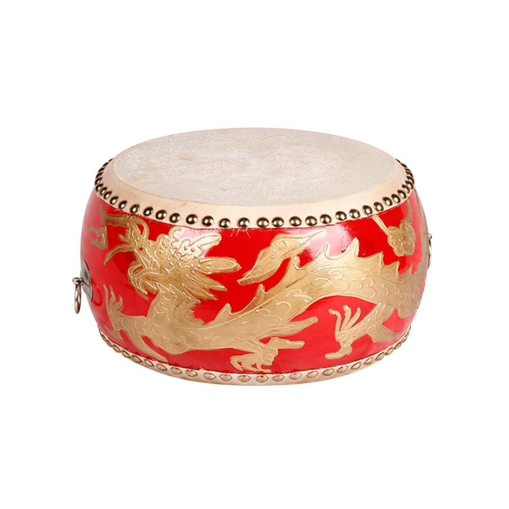 BEdaW Chiński tradycyjny bęben wydajności, drewniany płaski bęben, bęben festiwalowy, bęben sceniczny, z bębnem,Dragon drum,60CM