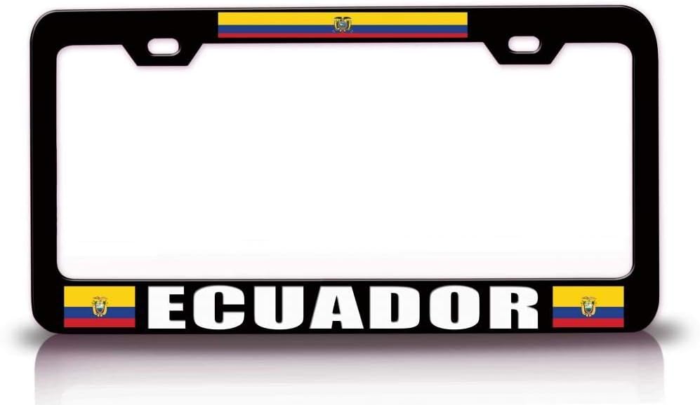 Ecuador Flag Metal Car SUV Truck License Plate Frame Bl w43