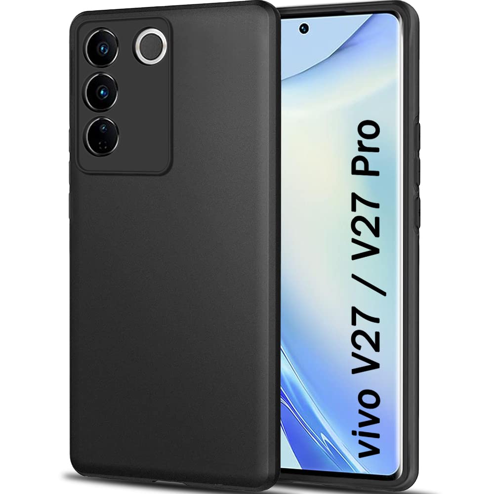 TheGiftKart Sleek Back Cover Case For Vivo V27/V27 Pro 5G|Slim Fit Protective Design|Ultra Matte Finish|Camera Protection Bump|Soft Silicon Back Cover Case For Vivo V27/V27 Pro 5G (Tpu|Black) (B0BX6LKT2Q) Amazon Price History, Amazon Price Tracker