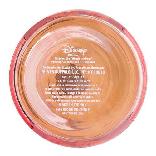 Image of Silver Buffalo Disney Winnie the Pooh Rather Be Reading Glass Jar Tumbler with Bamboo Lid and Glass Straw, 16 Ounces