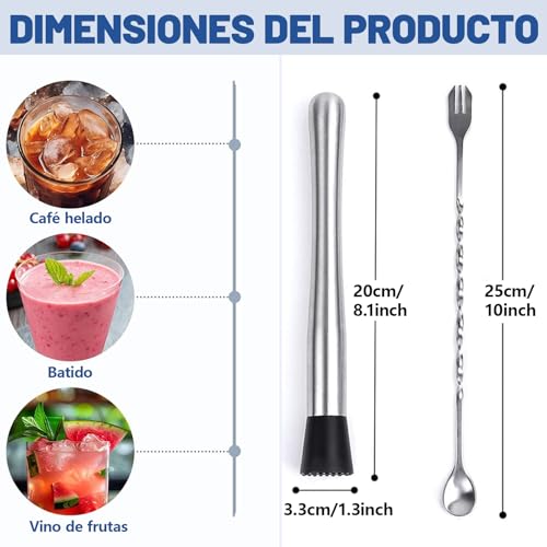 La Mejor Lista de Cucharas para cócteles los 10 mejores. 23 Imagen adicional