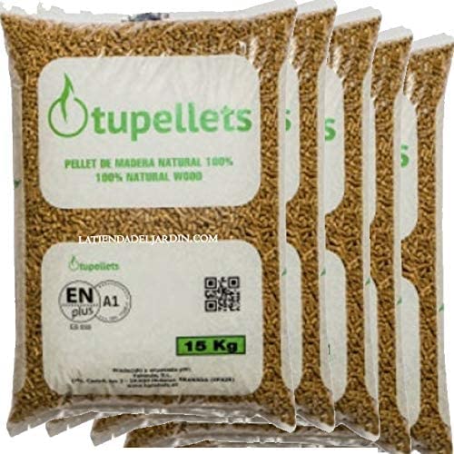 Suinga Pellet di legna per riscaldamento 100% naturale 150 kg (10 sacchi da 15 kg) Uso pratico ed efficace