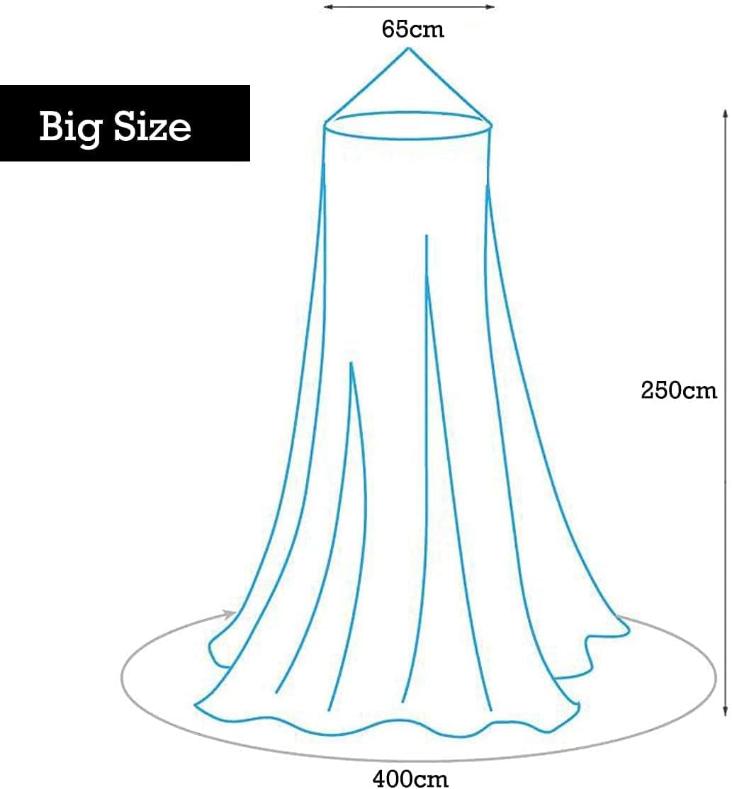 Groß Betthimmel Baldachin Babybett Beige Kinderbett Mädchen Khaki Kinder Baby Himmel Rund Hängendes Kuppel Moskitonnetz Deko 400cm