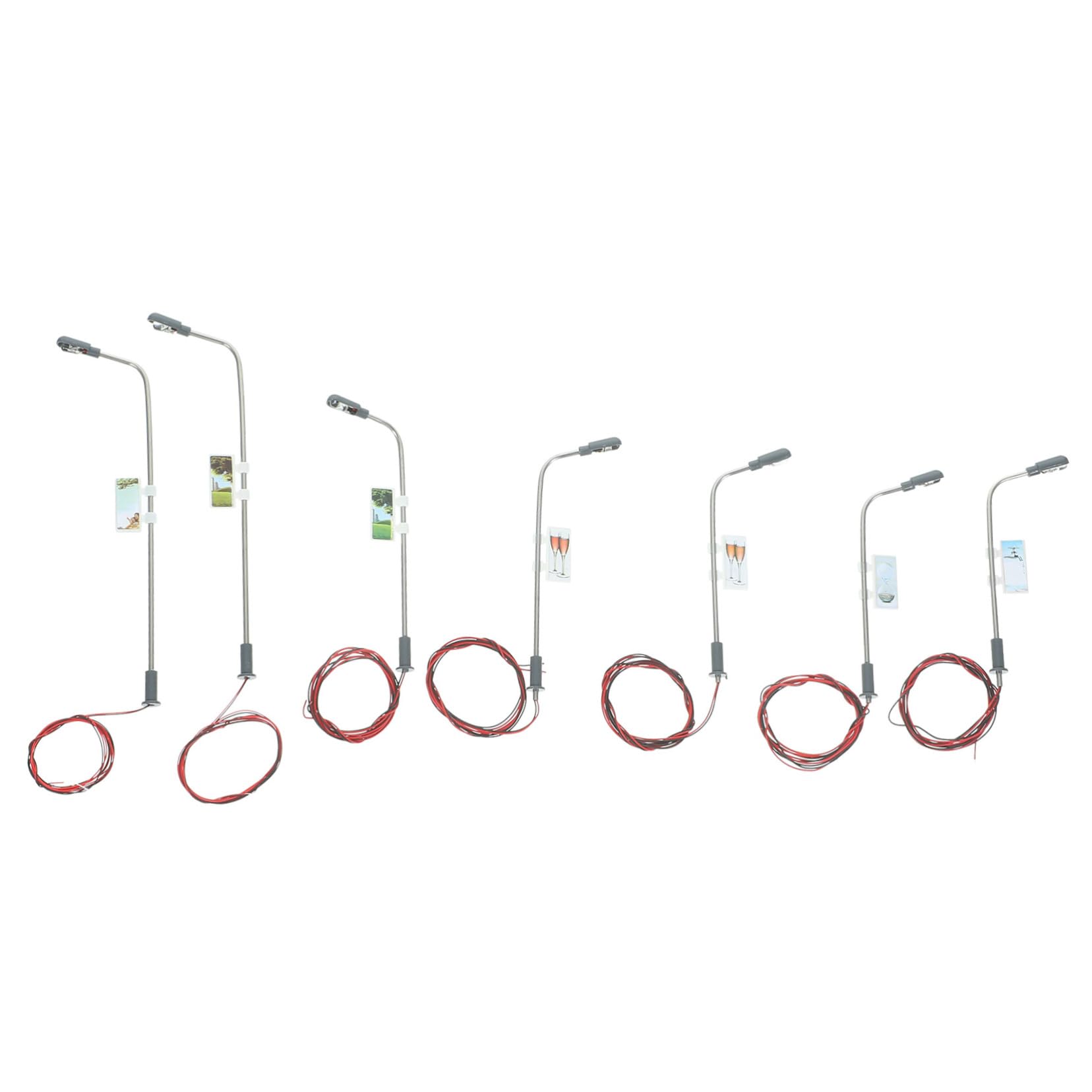 Angoily 1/100 Model Street Lights Set 15pcs Led Miniature Post Lights Model Lampposts and Decor