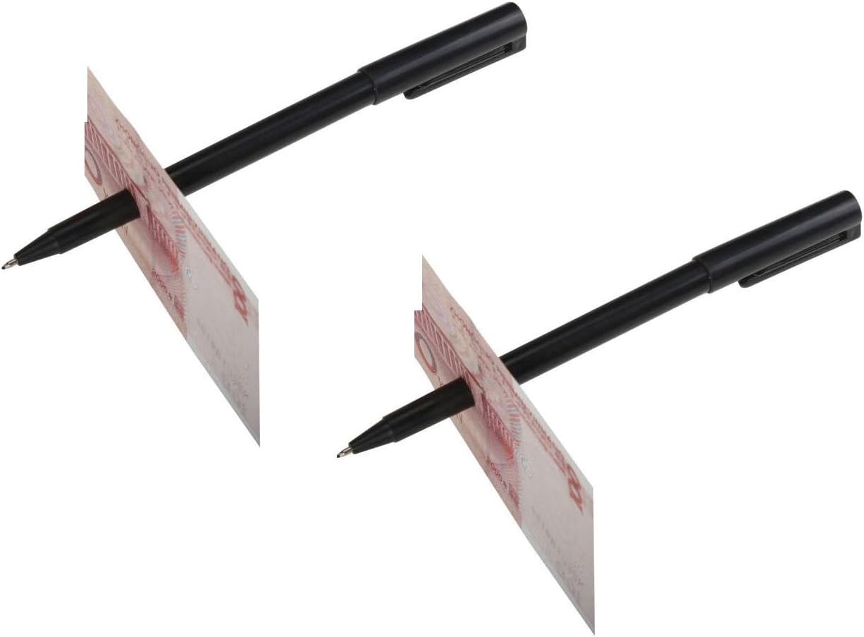2Pcs Prank Magic Props Trick Party Toys- (Pen Through Money)
