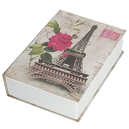 Jssmst Diversion Book Safe With Combination Lock, Secrect Hidden Safe Lock Box For Home Office Code Lock Money Box High Capacity, 9.5 X 6.2 X 2.2 Inch, Smbs019 Eiffel Tower Bundle With Rome #TOP1