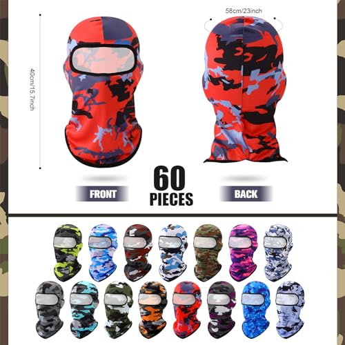 60 Pcs Balaclava Face Masks Bulk Men Lightweight Full Face Cover Breathable Balaclava Pasamontañas Ski Winter Mask(Camo Colors) - Image 3