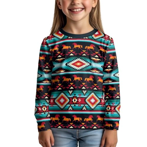 Image of Uourmeti Long Sleeve Tops for Boys Graphic T Shirts Teen Girls Active Pullover Tees