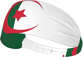 Outdoor Sports Headband, Flag of Algeria Printed Sweat-Absorbing Headband, Travel Yoga Cycling Sports Elastic Fitness.