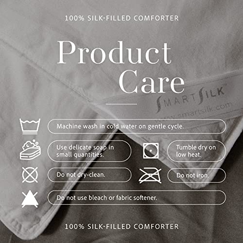 Smartsilk Luxurious Comforter, 100% Pure Cotton Outer Shell And 100% Pure Silk Filling, Certified Asthma- And Allergy-Friendly, Queen Size, White #TOP6