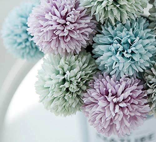 Foraineam 12 Pcs Artificial Flowers Multicolor Silk Hydrangea Fake Flowers Bridal Wedding Bouquet For Home Office Party Wedding Decoration #TOP6