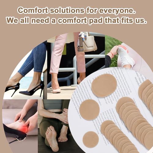 Image of 48pcs Round Moleskin for Feet, Adhesive Moleskin Padding Prevention Pads Foot Protection Moleskin Strips Mole Skin Tape Patch for Feet Shoes Toes Heel, 3 Sizes