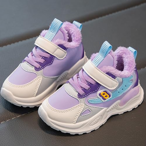 Kids Girls Warm F𝘂r Sneakers Cozy Fleece Cotton Snow Shoes Toddler Non-Slip Outdoor Walking Water Proof Booties Toddler3