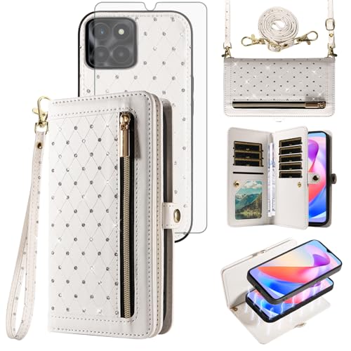 Coque Honor X6a portefeuille avec verre trempé et range cartes