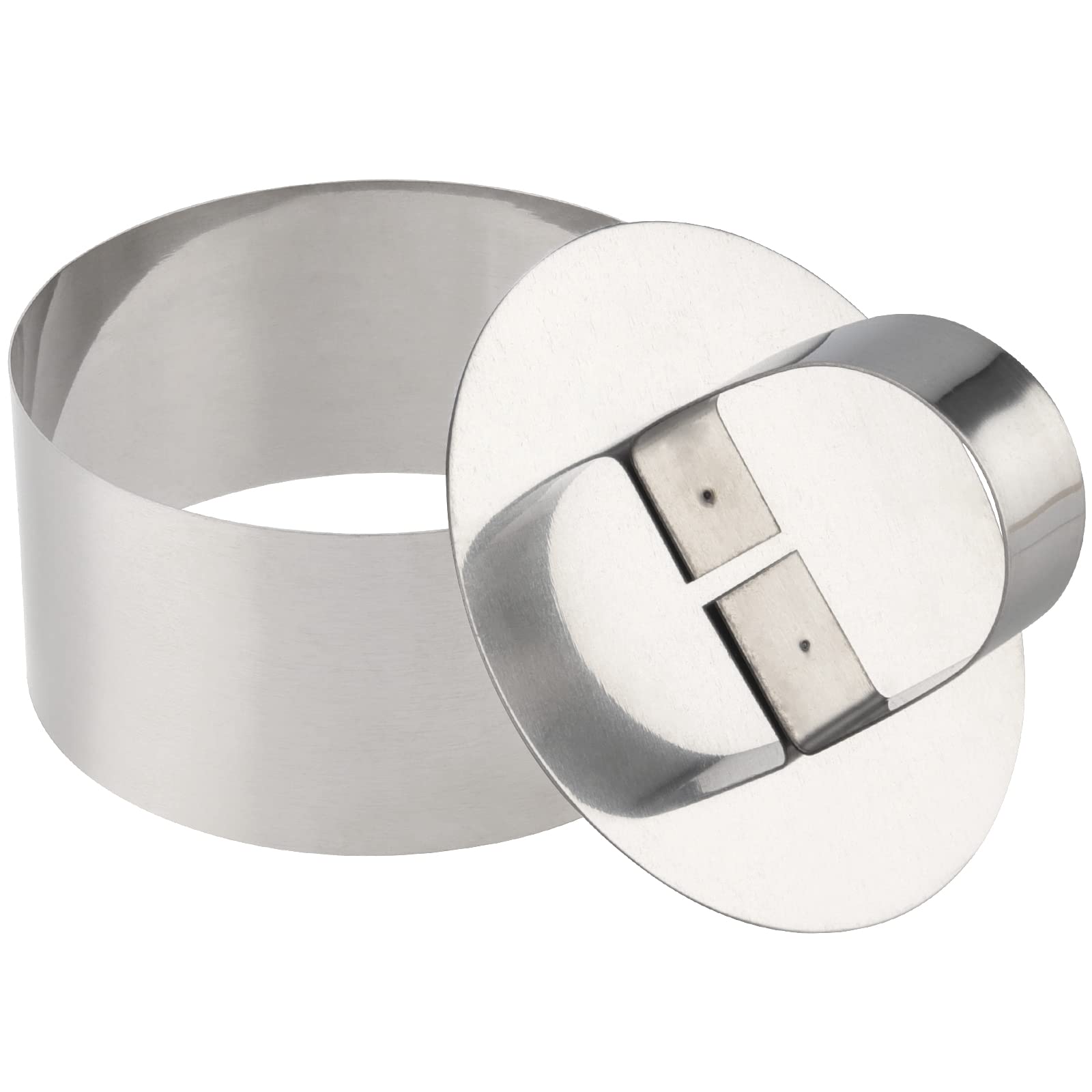 Cercle A Tartelette Anneaux à Dessert - Lot De 6 - Acier Inoxydable 8cm - Avec Poussoir Cercle A Tarte Perforé