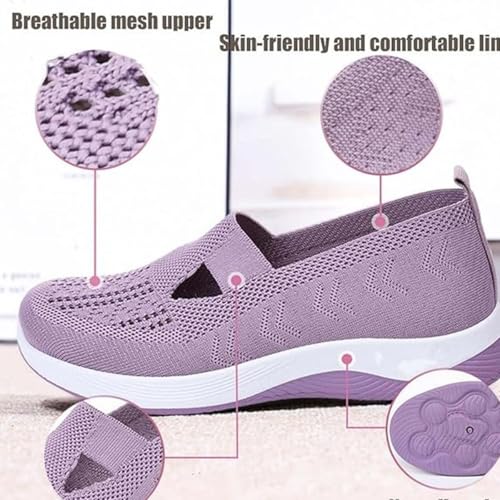 InspireUplift Shoes for Women,Summer Breathable Non-Slip Soft Orthowalkway Womens Shoe,Casual Orthopedic Walking Flats3