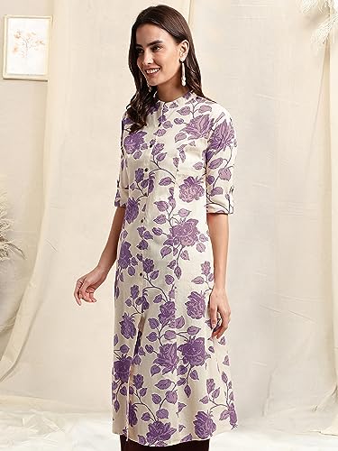 Image of MIRCHI FASHION Women Rayon Sequin Embroidery and Polka Dots Print Straight Kurta