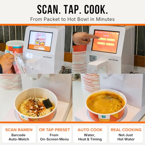 Image of Self-Serve Ramen Cooker & Maker Machine, 3-in-1 Countertop Ramen Cooking Station with Hot Water Dispenser & Induction Cooktop, One-Tap Automatic Instant Noodle Cooking, ETL Certified