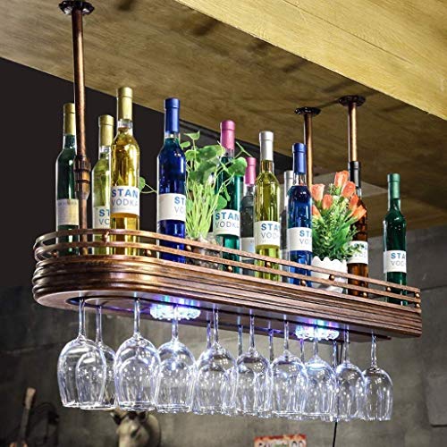 Support mural pour supports à vin en métal avec range-verres intégré - 6