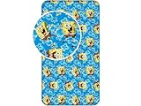 Material 100% Baumwolle Jerry Fabrics Spongebob Sponge Bob Schwammkopf Bettlaken 90 x 200 + 25 cm