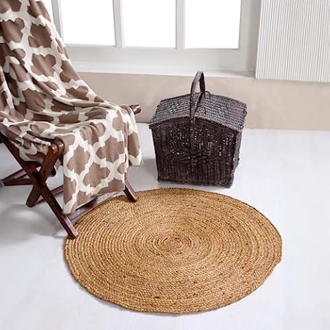 Second Nature Dhaka Jute Area Rug - Round 60 cm Cover