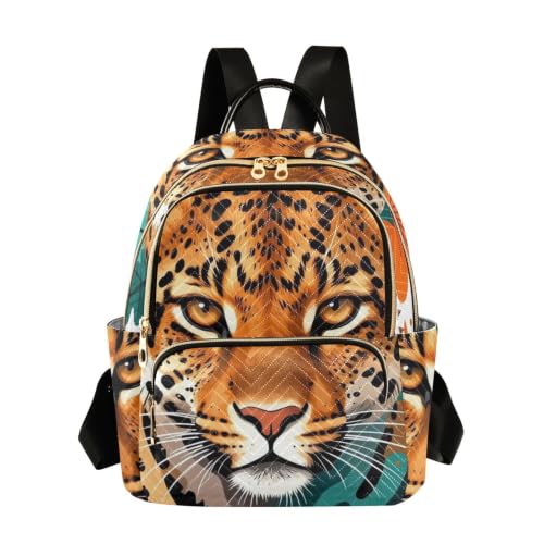 Sac à dos quotidien Wudan taille S-M imprimé léopard et fleurs