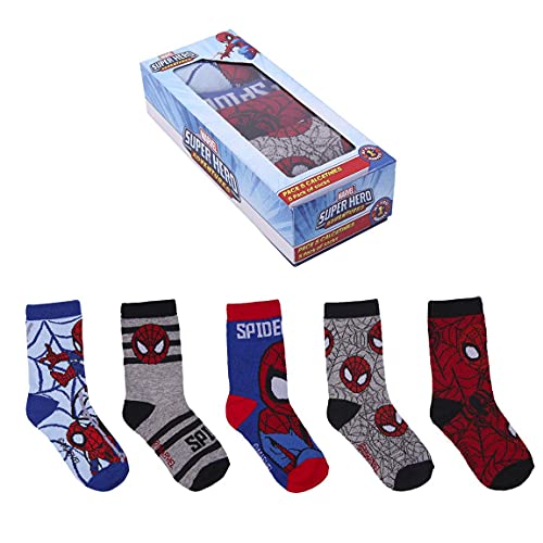 CERDÁ LIFE'S LITTLE MOMENTS 2200007418_T1922-C81 Pack de 5 Calcetines de Algodón de Spiderman para...