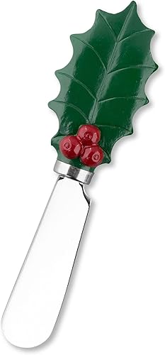 Miniatura 2 de UP ware 4 piezas pintadas a mano mango de resina con hoja de acero inoxidable esparcidor queso esparcidor mantequilla cuchillos (acebo)