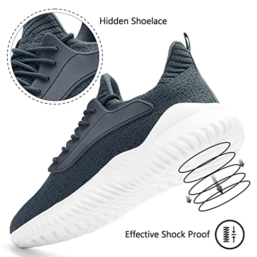 Hhp Men's Walking Shoes Sneakers - Tennis Workout Trail Running Shoes Breathable Casual Comfortable Shoes Grey Size 12 #TOP3
