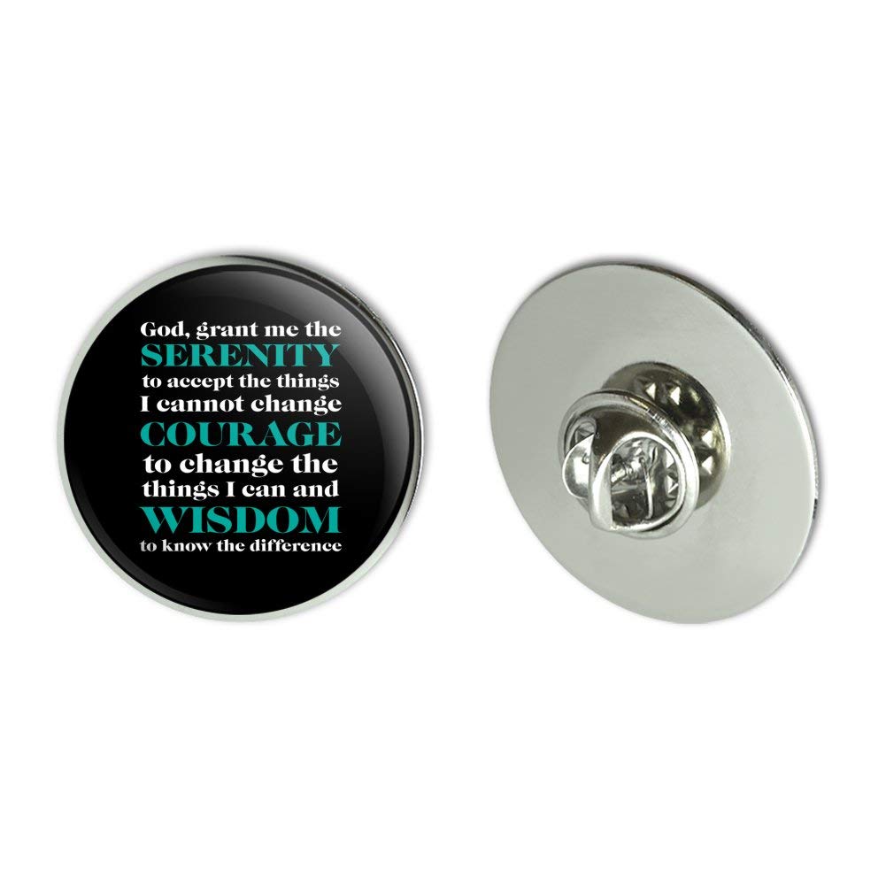 GRAPHICS & MORESerenity Prayer Courage Wisdom Metal 1.1" Tie Tack Hat Lapel Pin Pinback