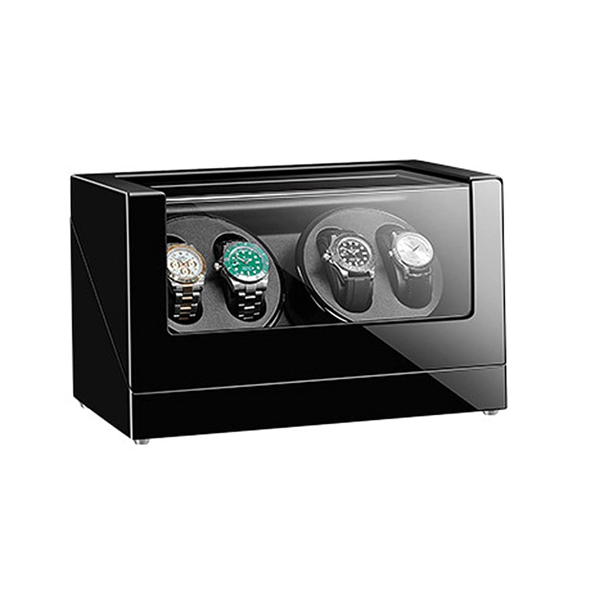 QUSYZD Watch Boxes Watch Winder, 4 Watch Winders Box for Automatic Watches with Extremely Quiet Motor, Adjustable Watch Pads,A-A