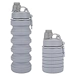 MAKERSLAND Collapsible Water Bottles for Kids, Students, Adults, Reusable BPA Free Silicone Foldable Sports Water Bottles for Travel Camping Hiking, Folding Travel Water Bottles, Gary