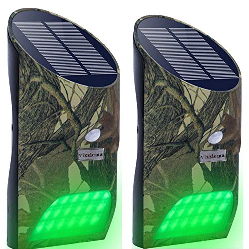 Feeder Hog Vizzlema Outdoor Solar Feeder Light for Hunting with Motion Sensor and Green Light (Pack of 2)