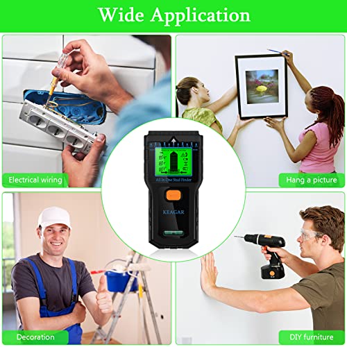 Stud Finder Wall Scanner, 7 In 1 Electronic Stud Sensor Wall Detector, Beam Finder Center Finding, Lcd Display, Buzzer Alarming, For Wall/Wood/Live Ac Wire/Metal/Joist/Magnetic Stud (1*Black) #TOP6
