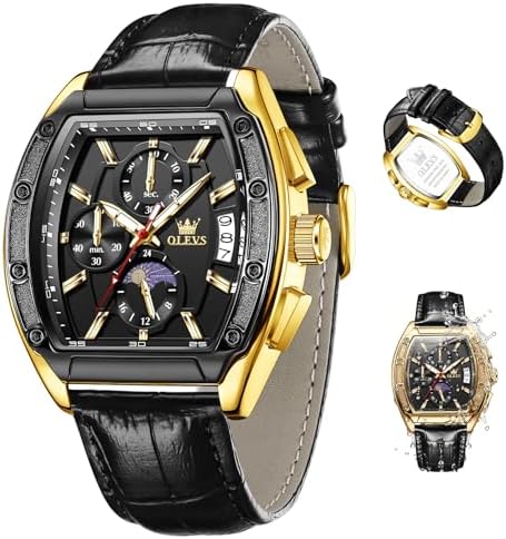 OLEVS Men's Watch Luxury Chronograph Moon Phase Waterproof Watche...
