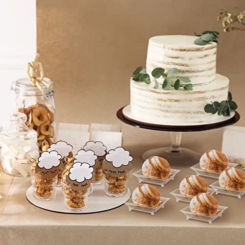 Mimorou 300 Pcs 1 Oz Mini Dessert Plates Square Plastic Salad Plate Disposable Clear For Tasting Exquisite Party Serving Trays Appetizers Chocolates Ice Cream Fruit And More, 2.4 X Inch #TOP4