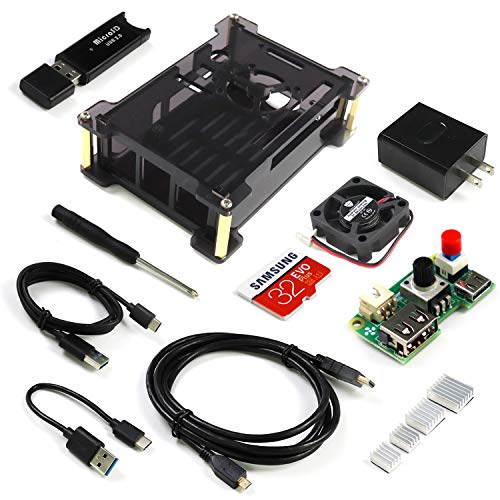 Freenove Starter Kit for Raspberry Pi 4 B, Acrylic Protective Case, Adjustable Cooling
