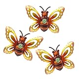 BVLFOOK Garden Decor Clearance Metal Bee Wall Art Sculpture, Large Bee Wall Decor Fence Garden Decor