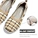 LEDINEY Women's Flats Slip On Go Walk Shoes for Women Brown Wendy Buffalo Plaid Comfortable Walking Sneakers Knit Low Wedge Dressy Ballet Shoes Zapatos para Mujer