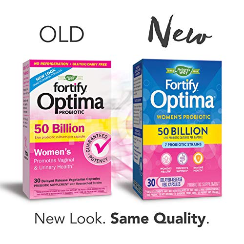 Nature’s Way Fortify Optima Women’s 50 Billion Daily Probiotic Supplement, 7 Probiotic Strains, Digestive Support*, Immune Health*, Women’s Health*, No Refrigeration Required, 30 Capsules #TOP1