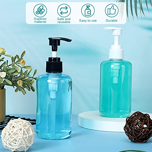 30 Pcs 10 oz Plastic Pump Bottle Dispenser Empty Lotion Bottle with Pump Refillable Clear Hand Soap Dispenser Portable Travel Lotion Container for Body Wash Liquid Soap Shampoo Essential Oil, 2 Colors4