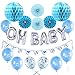Baby Shower Decoration for Boy Kit by KeaParty, It's a Boy Banner and Balloons Party Supplies, OH BABY Letters Balloons, Confetti Balloons, Paper Folding Fans and Paper Honeycomb Balls