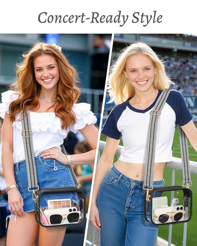 Image of FANGSUN Clear Purse for Women, Clear Crossbody Bag Stadium Approved, Small Transparent Handbag for Concert Event Festival