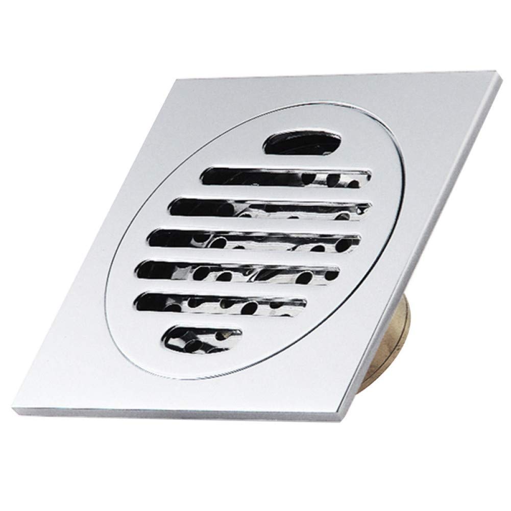 Bouchon de drain de baignoire et sol en acier brossé 10x10 cm durable