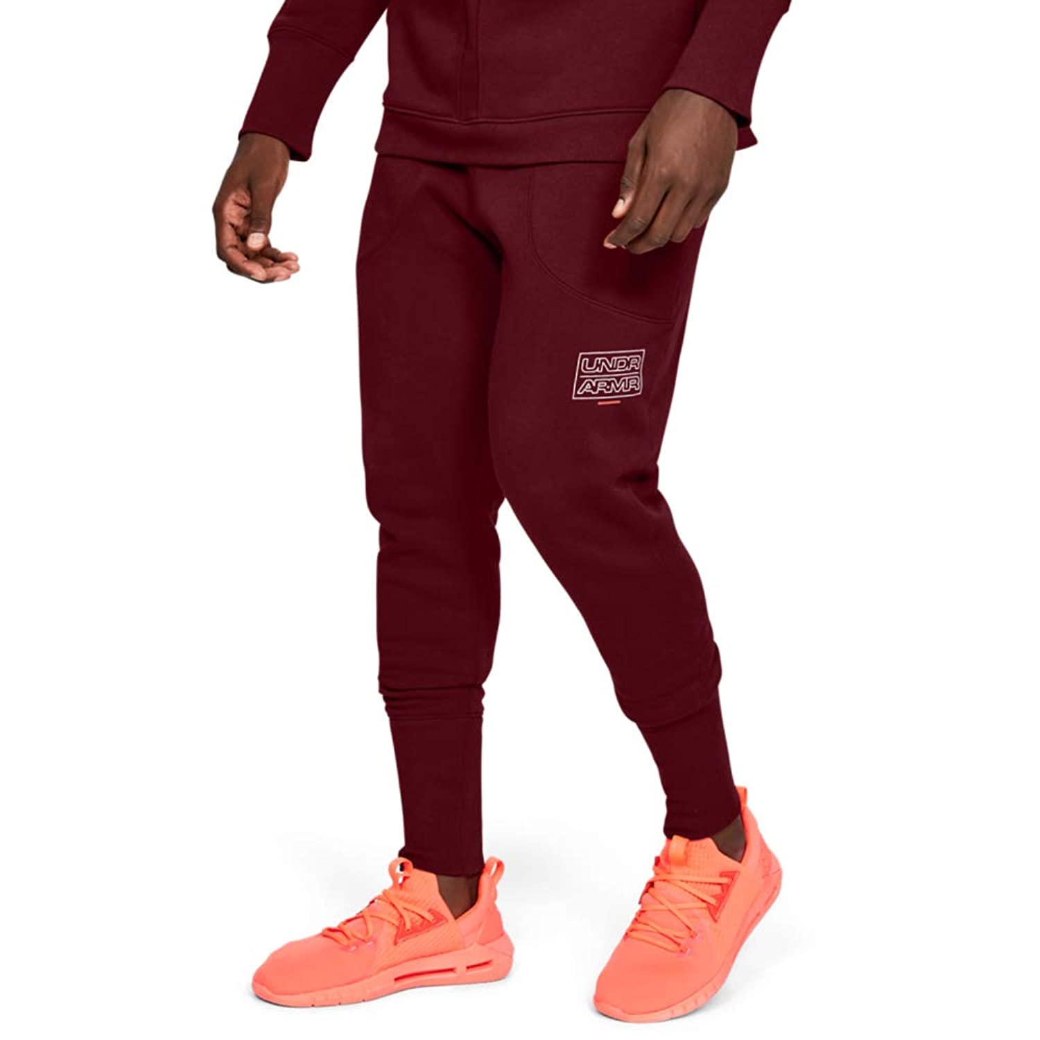 Under Armour Men's UA Baseline Fleece Joggers MD Red