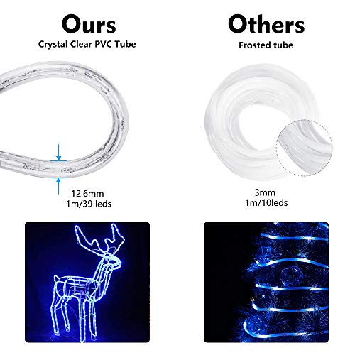 image for Brizled Blue Rope Lights, 18ft 216 LED Rope Lights Waterproof, 120V ET