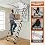 DEFNES 12 Steps Ceiling Mount Attic Ladder, Heavy Duty 1100LBS Retractable Attic Ladder Pull Down, Ceiling Stair with Safety Handrails, Hidden Folding Loft Stairs for Garage & Home Attic Access